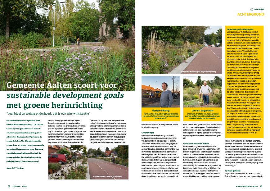 Gemeente Aalten scoort Sustainable Development Goals met groene herinrichting