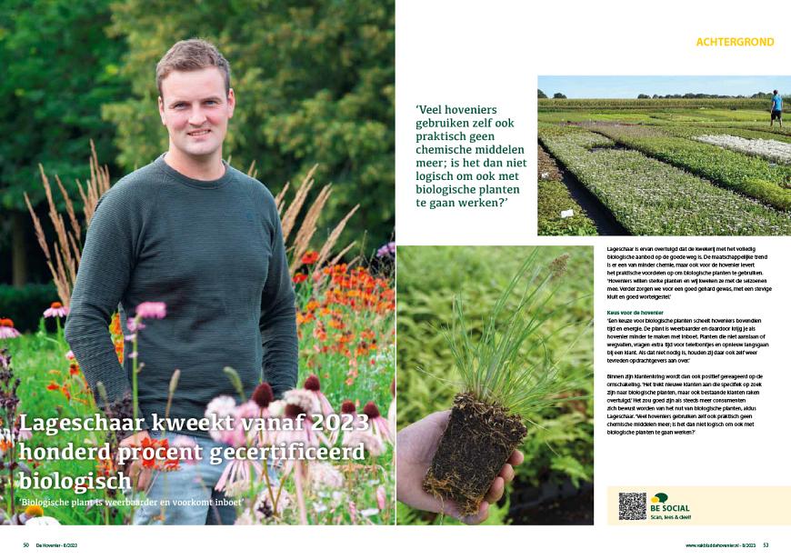 Lageschaar kweekt 100 procent gecertificeerd biologisch