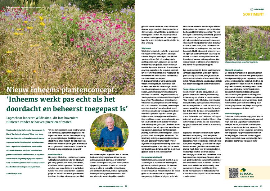 Lageschaar lanceert Wildissimo, dit laat hoveniers tuinieren zonder te hoeven puzzelen of zaaien